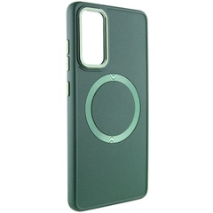 TPU чехол Bonbon Metal Style with MagSafe для Samsung Galaxy A35 Зеленый / Pine green