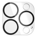 Защитное стекло на камеру Full Block (в упак.) для Apple iPhone 15 Pro (6.1") / 15 Pro Max (6.7") Прозрачный с черной окантовкой