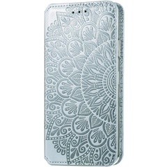 Кожаный чехол книжка GETMAN Mandala (PU) для Samsung Galaxy A02s Серый