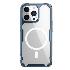 TPU чехол Nillkin Nature Pro Magnetic для Apple iPhone 13 Pro (6.1") Синий (прозрачный)