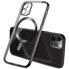 TPU чехол Glossy Plating with Magnetic Safe для Apple iPhone 12 Pro Max (6.7") Черный