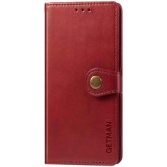 Кожаный чехол книжка GETMAN Gallant (PU) для Oppo A74 4G Красный
