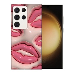 TPU чохол Volume print Samsung Galaxy S23 Ultra, Kisses pink