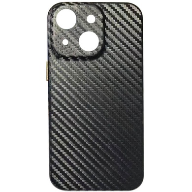 Кожаный чехол Leather Case Carbon series для Apple iPhone 13 mini (5.4") Черный