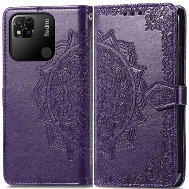 Кожаный чехол (книжка) Art Case с визитницей для Xiaomi Redmi 10A Фиолетовый