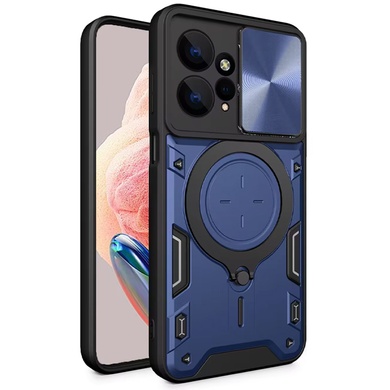 Ударопрочный чехол Bracket case with Magnetic для Xiaomi Redmi Note 12 4G Blue