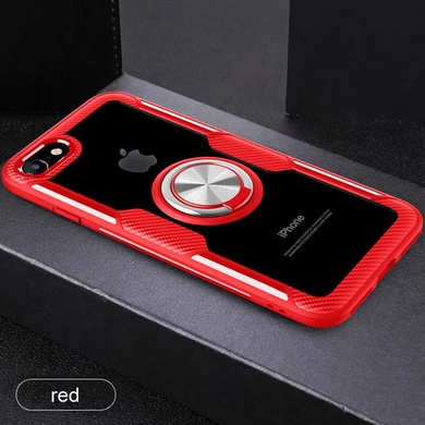 TPU+PC чохол Deen CrystalRing for Magnet (opp) для Apple iPhone 7 / 8 / SE (2020), Бесцветный / Красный