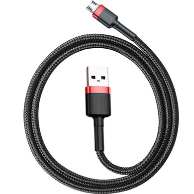 Дата кабель Baseus Cafule MicroUSB Cable 2.4A (0.5m) (CAMKLF-A), Красный / Черный