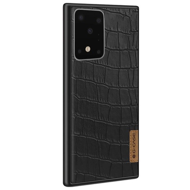 Кожаная накладка G-Case Crocodile Dark series для Samsung Galaxy S20 Ultra Черный