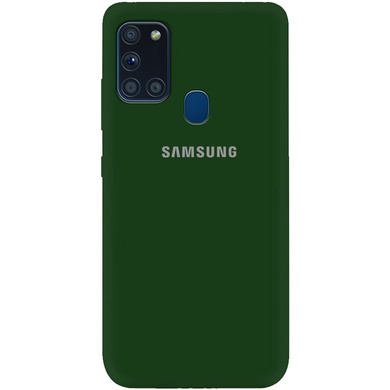 Чохол Silicone Cover My Color Full Protective (A) для Samsung Galaxy A21s, Зелений / Dark Green