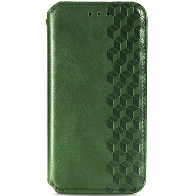 Кожаный чехол книжка GETMAN Cubic (PU) для Xiaomi Redmi Note 10 / Note 10s Зеленый
