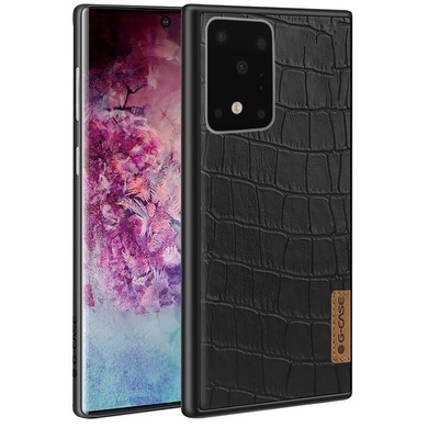 Шкіряна накладка G-Case Crocodile Dark series для Samsung Galaxy S20 Ultra, Чорний