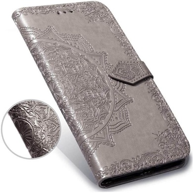 Кожаный чехол (книжка) Art Case с визитницей для Samsung A750 Galaxy A7 (2018) Серый