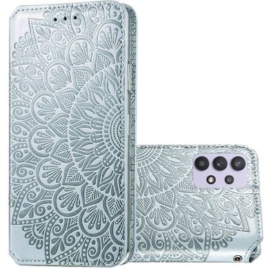 Кожаный чехол книжка GETMAN Mandala (PU) для Samsung Galaxy A32 4G Серый