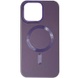 Шкіряний чохол Bonbon Leather Metal Style with MagSafe для iPhone 15 Pro Max (6.7"), Фиолетовый / Dark Purple