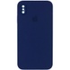 Чехол Silicone Case Square Full Camera Protective (AA) для Apple iPhone XS (5.8") Темно-синий / Midnight blue