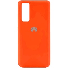 Чехол Silicone Cover Full Protective (AA) для Huawei P Smart (2021) Оранжевый / Neon Orange