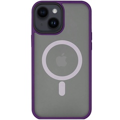 TPU+PC чехол Metal Buttons with MagSafe для Apple iPhone 14 (6.1") Темно-Фиолетовый