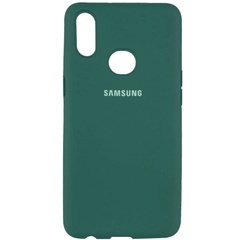 Чехол Silicone Cover Full Protective (AA) для Samsung Galaxy A10s Зеленый / Pine green