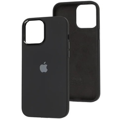 Чехол Silicone Case Metal Buttons (AA) для Apple iPhone 13 Pro Max (6.7") Черный / Black