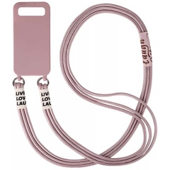 Чехол Cord case c длинным цветным ремешком для Samsung Galaxy S10 Розовый / Pink Sand
