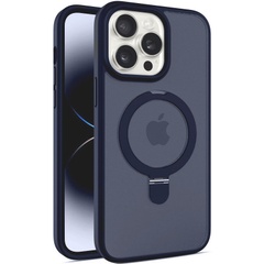 TPU+PC чехол Metal Buttons with MagSafe Colorful HQ Ring для Apple iPhone 14 Pro Max (6.7") Dark Blue