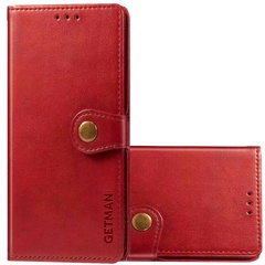 Кожаный чехол книжка GETMAN Gallant (PU) для Xiaomi Redmi Note 10 Pro / 10 Pro Max Красный