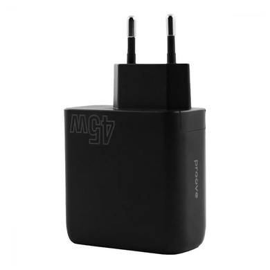 МЗП Proove Silicone Power 45W (Type-C+USB), Black