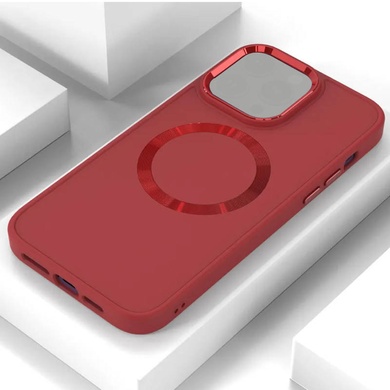 TPU чехол Bonbon Metal Style with MagSafe для Apple iPhone 14 (6.1") Красный / Red