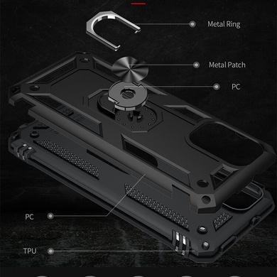 Ударопрочный чехол Serge Ring for Magnet для Xiaomi Redmi Note 10 / Note 10s Черный