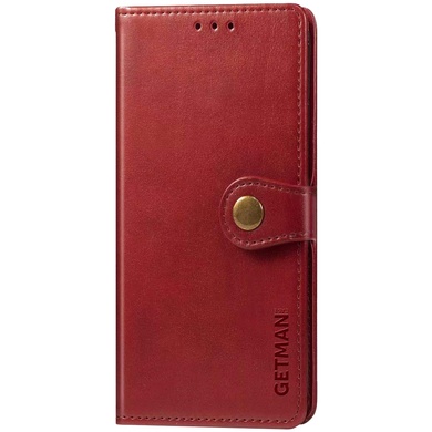 Шкіряний чохол книжка GETMAN Gallant (PU) для Xiaomi Redmi Note 9 / Redmi 10X, Червоний