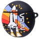 Силиконовый футляр Nasa Rocket Circle series для наушников AirPods Черный