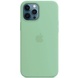 Чехол Silicone case (AAA) full with Magsafe and Animation для Apple iPhone 12 Pro Max (6.7") Зеленый / Pistachio