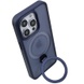 TPU+PC чехол Metal Buttons with MagSafe Colorful HQ Ring для Apple iPhone 14 Pro Max (6.7") Dark Blue