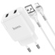 МЗП HOCO N7 (2USB / 2,1A) + USB - Lightning, Білий