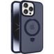 TPU+PC чехол Metal Buttons with MagSafe Colorful HQ Ring для Apple iPhone 14 Pro Max (6.7") Dark Blue