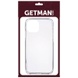TPU чехол GETMAN Clear 1,0 mm для Apple iPhone 14 (6.1") Бесцветный (прозрачный)