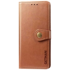 Кожаный чехол книжка GETMAN Gallant (PU) для Xiaomi Mi 10T Lite / Redmi Note 9 Pro 5G Коричневый