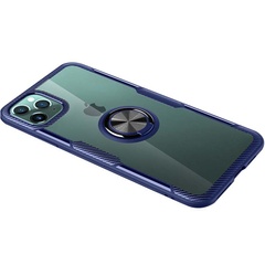 TPU+PC чехол Deen CrystalRing for Magnet (opp) для Apple iPhone 11 Pro Max (6.5") Бесцветный / Синий