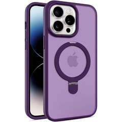 TPU+PC чехол Metal Buttons with MagSafe Colorful HQ Ring для Apple iPhone 14 Pro Max (6.7") Purple