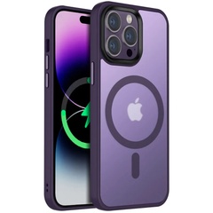 TPU+PC чехол Metal Buttons with MagSafe Colorful для Apple iPhone 14 Pro Max (6.7") Темно-фиолетовый