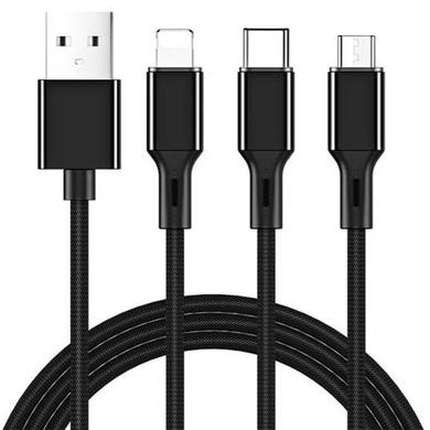 Дата кабель Joyroom S-L422 3в1 USB to Combo (1.2m), Чорний