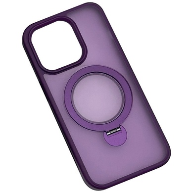 TPU+PC чехол Metal Buttons with MagSafe Colorful HQ Ring для Apple iPhone 14 Pro Max (6.7") Purple