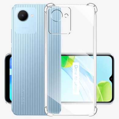 TPU чохол GETMAN Ease logo посилені кути Full Camera для Realme C30s, Безбарвний (прозорий)