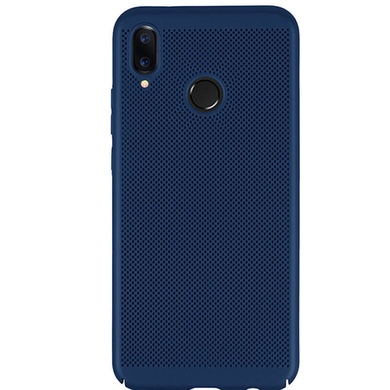 Ультратонкий дышащий чехол Grid case для Samsung Galaxy M20 Темно-синий