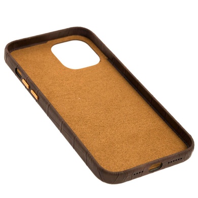 Шкіряний чохол Croco Leather для Apple iPhone 12 Pro / 12 (6.1"), Brown