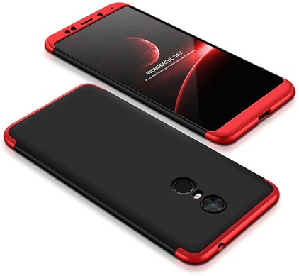 Пластикова накладка GKK LikGus 360 градусів (opp) дляXiaomi Redmi 5 Plus / Redmi Note 5 (SC), Черный / Красный