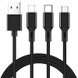 Дата кабель Joyroom S-L422 3в1 USB to Combo (1.2m) Черный