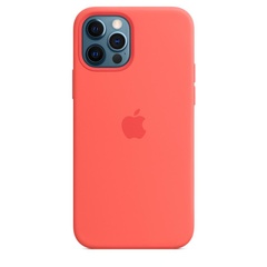 Чехол Silicone case (AAA) full with Magsafe and Animation для Apple iPhone 12 Pro / 12 (6.1") Оранжевый / Pink citrus