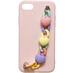 Чехол Chained Heart c подвесной цепочкой для Apple iPhone 7 / 8 / SE (2020) (4.7") Pink Sand